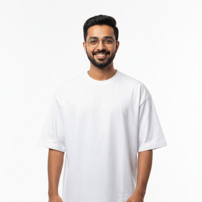 StikforEra Solid Men Round Neck White T-Shirt