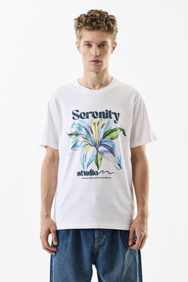 Snitch Graphic Print Men Crew Neck White T-Shirt