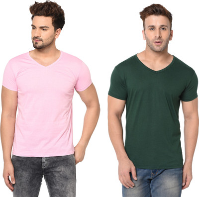 Adorbs Trend Self Design Men V Neck Multicolor T-Shirt