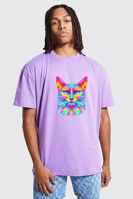 Brightstar Printed, Self Design Men Round Neck Purple T-Shirt