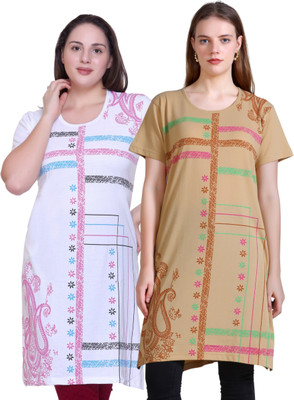 HIMYUG Printed Women Round Neck Multicolor T-Shirt