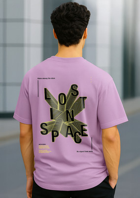 NOBERO Graphic Print Men Crew Neck Purple T-Shirt