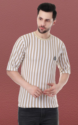 Marc Laurent Striped Men Round Neck Multicolor T-Shirt