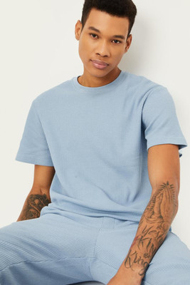 METRONAUT Printed Men Round Neck Blue T-Shirt