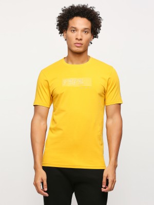 Pepe Jeans Printed Men Round Neck Yellow T-Shirt