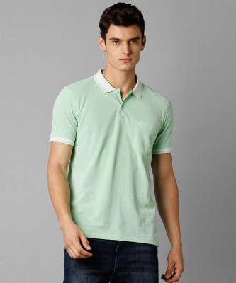 Allen Solly Solid Men Polo Neck Green T-Shirt