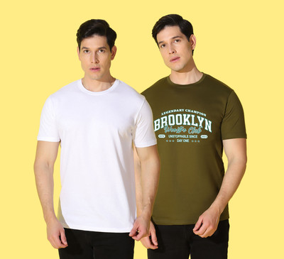 WOOSTRO Typography, Solid Men Round Neck Multicolor T-Shirt