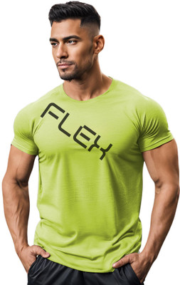 3colors Printed Men Round Neck Green T-Shirt