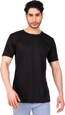 Riddhi Siddhi Enterprises Solid Men Round Neck Black T-Shirt