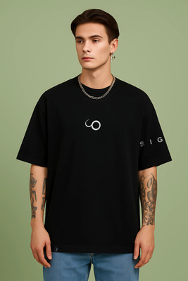 DESIREBEL Solid Men Round Neck Black T-Shirt