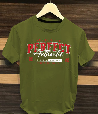Just Try Printed, Typography Men Round Neck Green T-Shirt