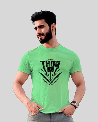 Jack Paris Printed, Typography Men Round Neck Light Green T-Shirt