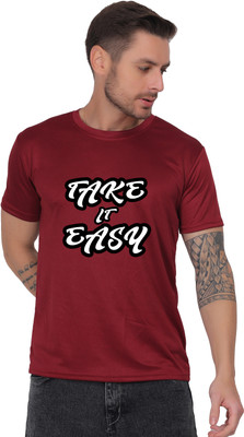 SaurabhEcomX Graphic Print Men Round Neck Maroon T-Shirt