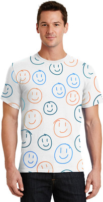 Montequinto Printed Men Round Neck White T-Shirt