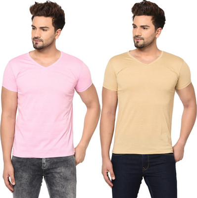 Tresna Fab Solid Men V Neck Multicolor T-Shirt