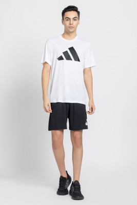 ADIDAS Printed Men Crew Neck White T-Shirt