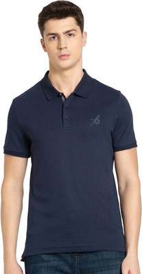 JOCKEY Solid Men Polo Neck Dark Blue T-Shirt