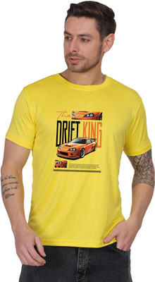 Atharva Trends Graphic Print Men Round Neck Yellow T-Shirt
