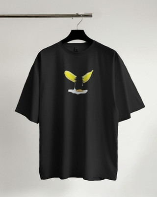 Scoot Prints Printed Men Round Neck Black T-Shirt