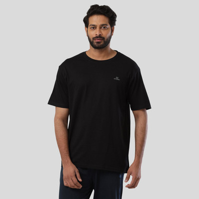 Ariser Solid Men Round Neck Black T-Shirt