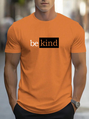 AVNI CREATION Graphic Print Men Round Neck Orange T-Shirt