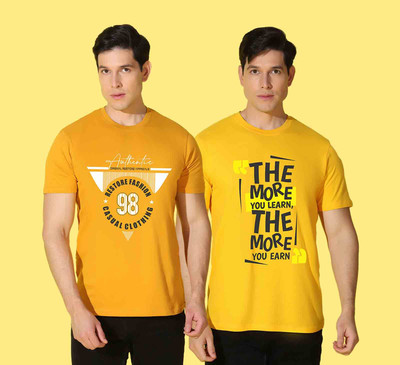 WOOSTRO Typography Men Round Neck Multicolor T-Shirt