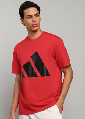 ADIDAS Graphic Print Men Round Neck Red T-Shirt