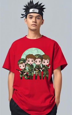 BLOSSOMTRADER Graphic Print Men Round Neck Red T-Shirt