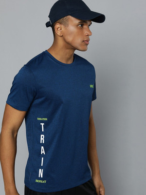 HRX by Hrithik Roshan Printed Men Round Neck Blue T-Shirt