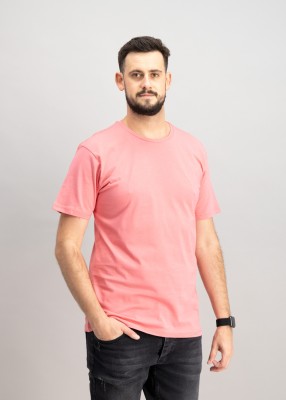 Trendyol Solid Men Round Neck Pink T-Shirt