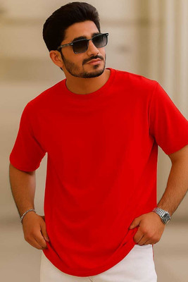 jeneric Printed Men Round Neck Red T-Shirt
