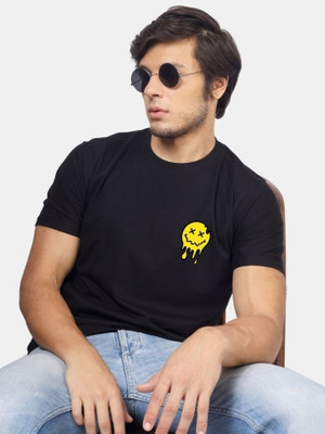 sms creation Graphic Print Men Round Neck Black T-Shirt