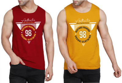 WOOSTRO Graphic Print Men Round Neck Maroon, Brown T-Shirt