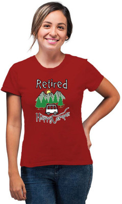 SmarTee Street Printed Women Round Neck Red T-Shirt