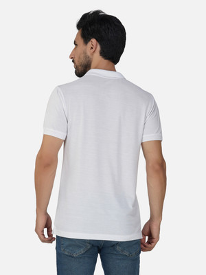 METRONAUT Solid Men Polo Neck White T-Shirt