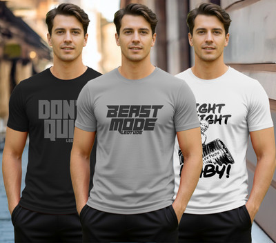 Leotude Graphic Print Men Round Neck Multicolor T-Shirt