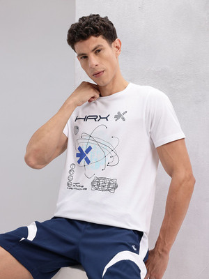 HRX by Hrithik Roshan Printed Men Round Neck White T-Shirt