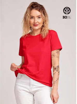 ON TREND Solid Women Round Neck Red T-Shirt