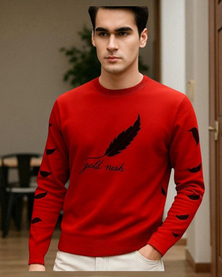 Autna Printed Men Round Neck Red T-Shirt
