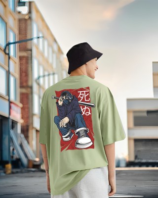 BUKKL Graphic Print, Printed Men Round Neck Light Green T-Shirt