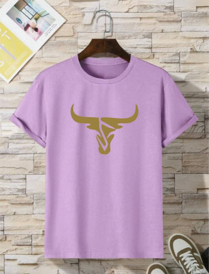 Twenty2Creation Printed Men Round Neck Purple T-Shirt
