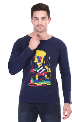 SWSATIKA VASTRAM Printed Men Round Neck Black T-Shirt