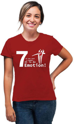 SmarTee Street Typography Women Round Neck Red T-Shirt