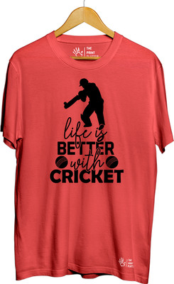 THE PRINT PLATTER Graphic Print Men Round Neck Red T-Shirt