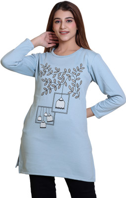 DG Divine GirL Printed Women Round Neck Multicolor T-Shirt