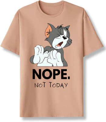 Zoobang Typography Men Round Neck Beige T-Shirt