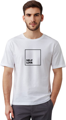V7 VASTRAA Printed, Typography Men Round Neck White T-Shirt