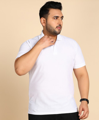 METRONAUT PLUS Solid Men Polo Neck White T-Shirt
