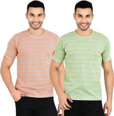 YUALIN CREATION Printed Men Round Neck Multicolor T-Shirt