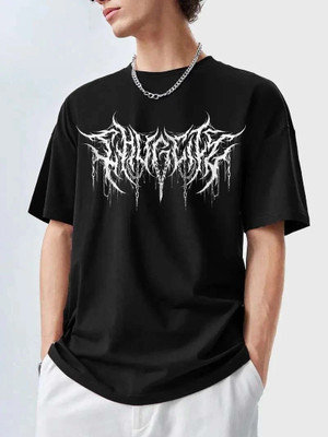 SIXTEENLINES Printed Men Round Neck Black T-Shirt